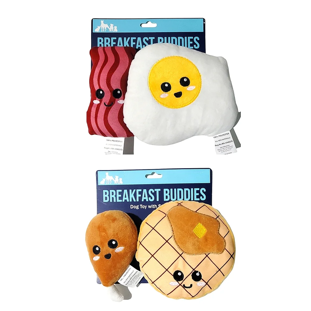 Dog Squeak Toy Gift Breakfast Buddies Plush Toy - Picture 4 of 6